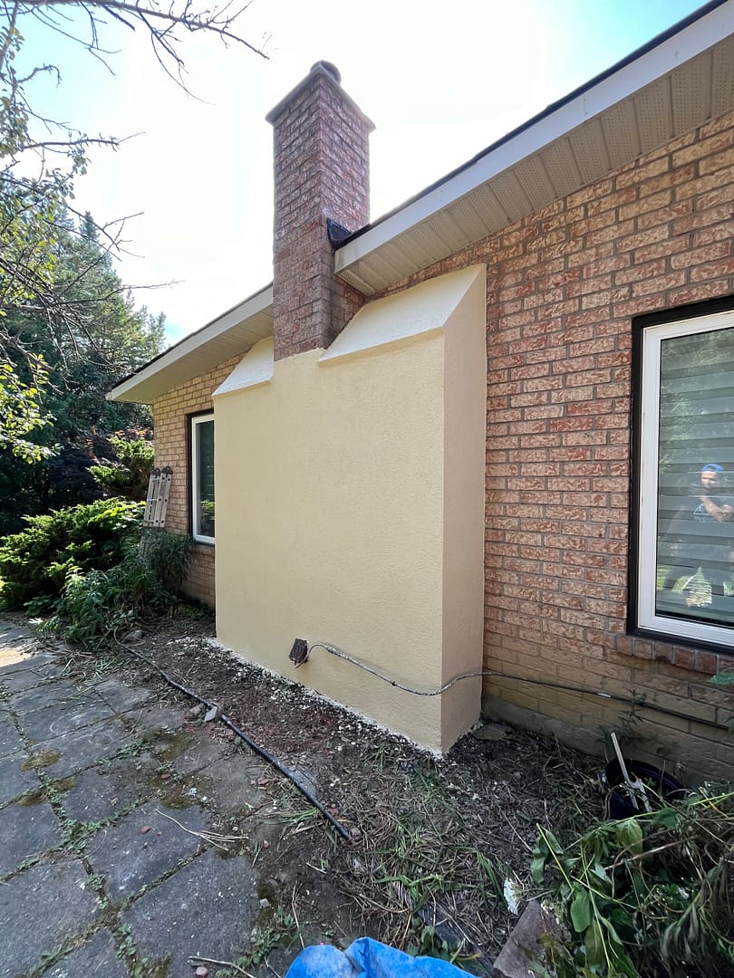 Brick Parging with Cement and Stucco Fnishing Material